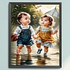 Boy And Girl-11CT Stamped Cross Stitch 40*50cm/15.75*19.69in