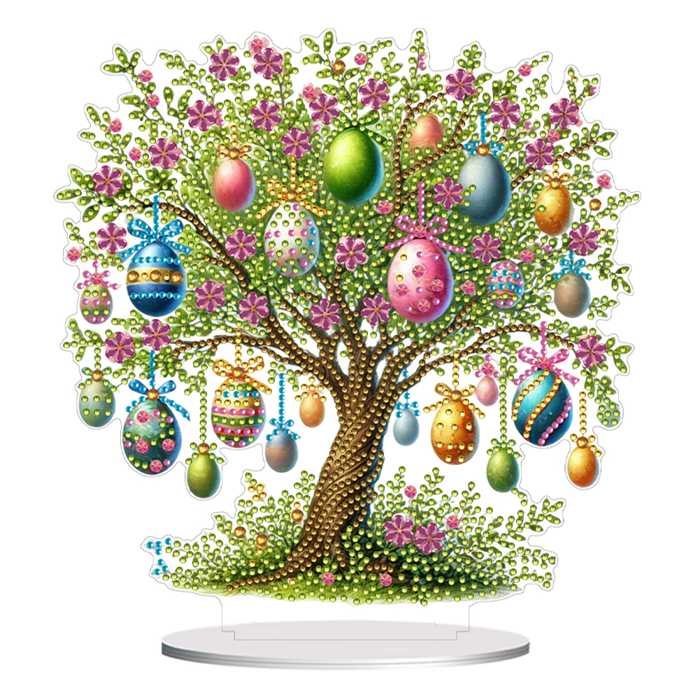 Special Shape Easter Egg Tree Diamond Painting Desktop Ornaments for Home