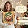 Ensemble de toile DIY pour perles et art encadr&eacute; 25x25cm autocollant (lutins de No&euml;l)