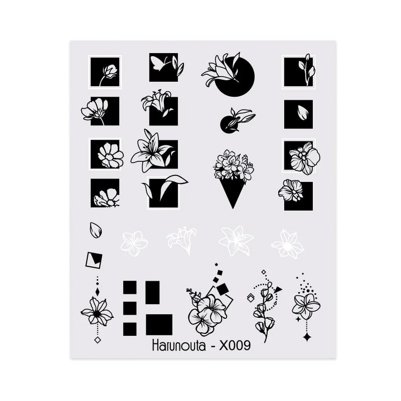 Harunouta Spring Water Nail Decal And Sticker Flower Leaf Tree Green Simple Summer DIY Slider For Manicuring Nail Art Watermark