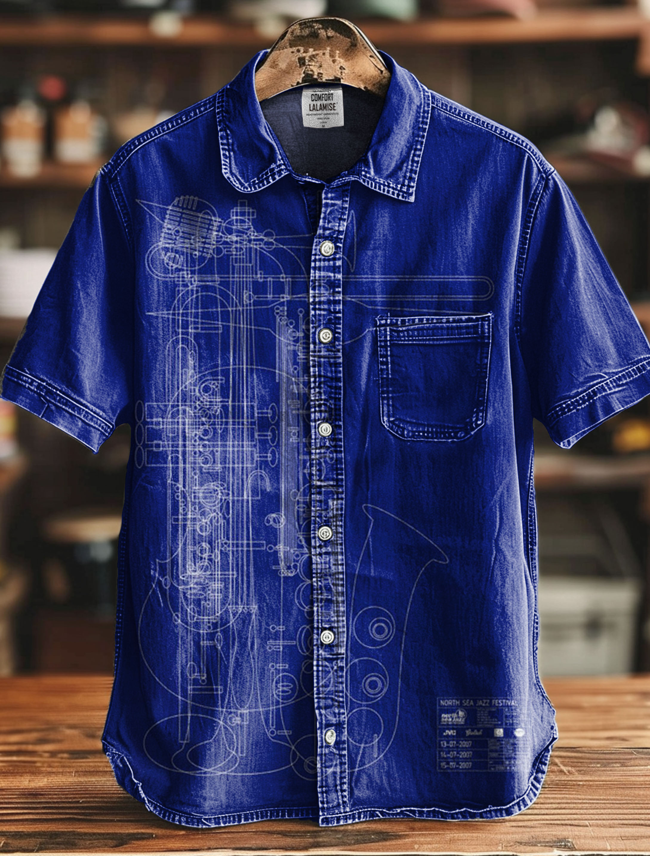 Decorative Pattern of Overlapping Combination of Jazz Instruments with ...