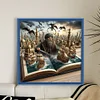 Ship In The Book-11CT Stamped Cross Stitch 50*50cm/19.69*19.69in