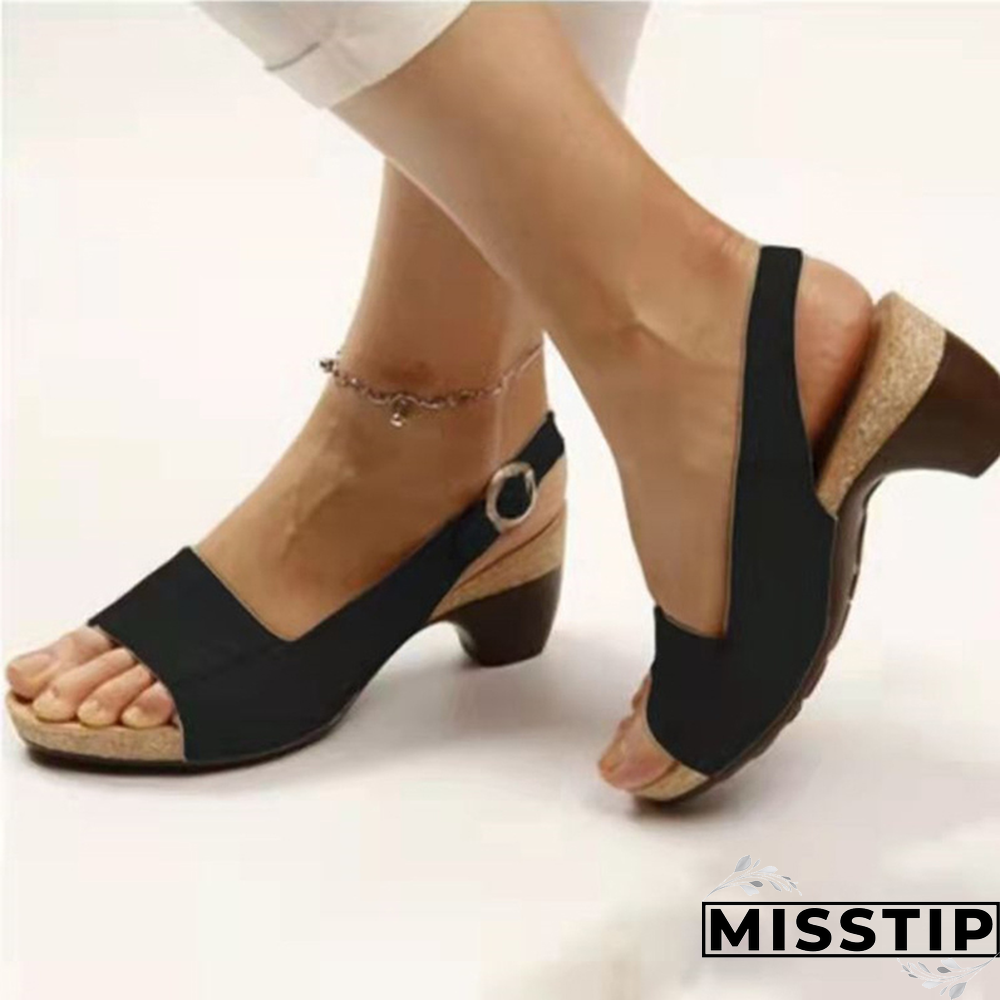 Women Sandals New Summer Sandals Elegant Chunky Heels Sandals Shoes Women Lightweight Women Heels Platform Sandalias Mujer