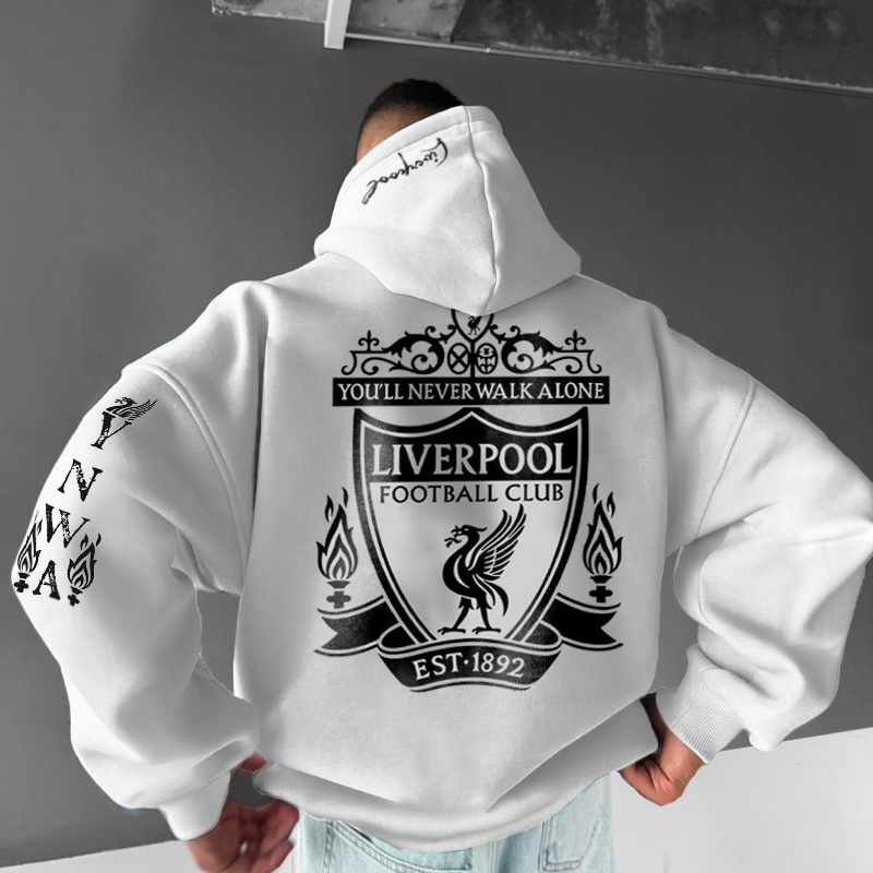 Oversized Liverpool FC Graphic Hoodie、、URBENIE