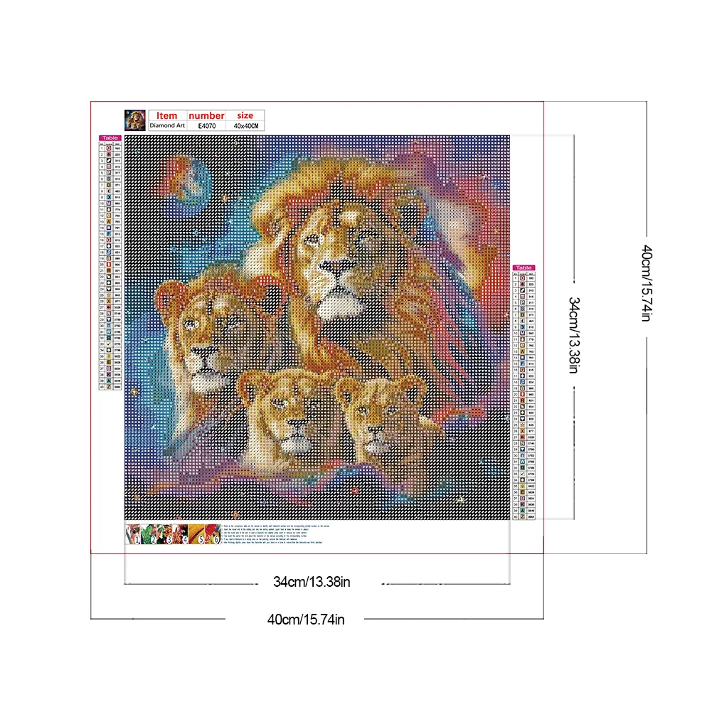 Diamond Painting - Full Round Drill - Lion(Canvas|40*40cm)