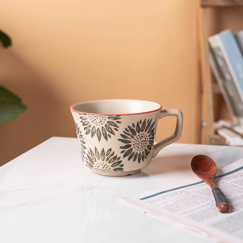 Chinoiserie Elegant Solid Color White Porcelain Mug 1 Piece