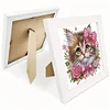 (US Only)18x18cm Cat DIY Special Shape Crystal Partial Diamond Painting w Frame