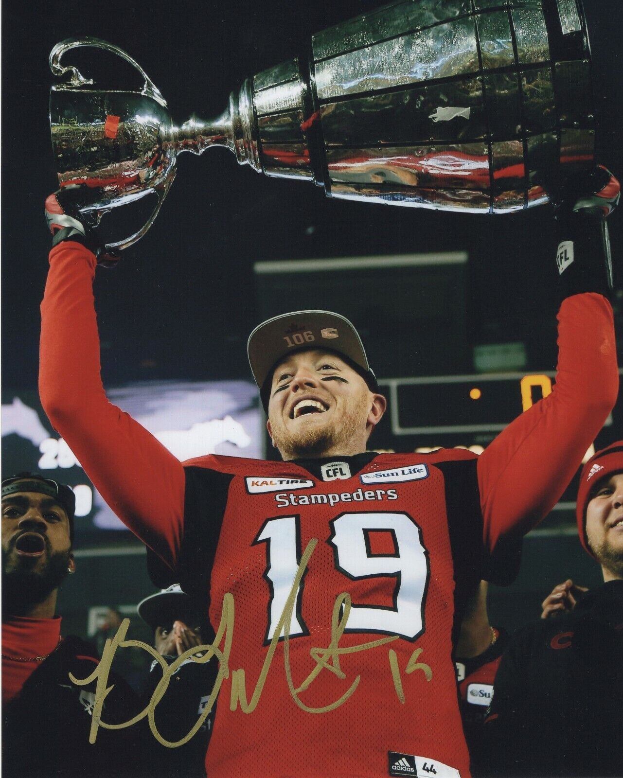 BO LEVI MITCHELL SIGNED AUTOGRAPH CALGARY STAMPEDERS GREY CUP 8X10 Photo Poster painting PROOF 2