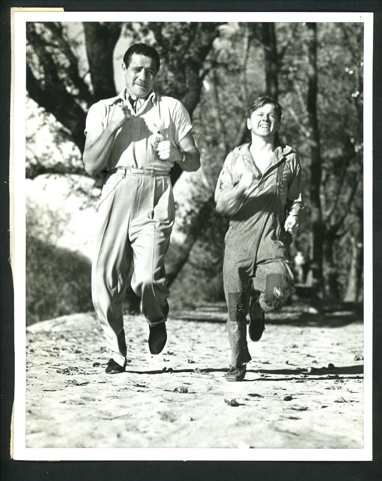 Boxer Max Baer & Mickey Rooney train together 1938 Type 1 Press Photo Poster painting Boxing