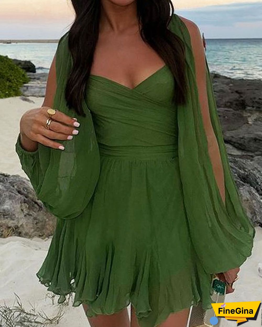 Elegant Holiday Chiffon Dress