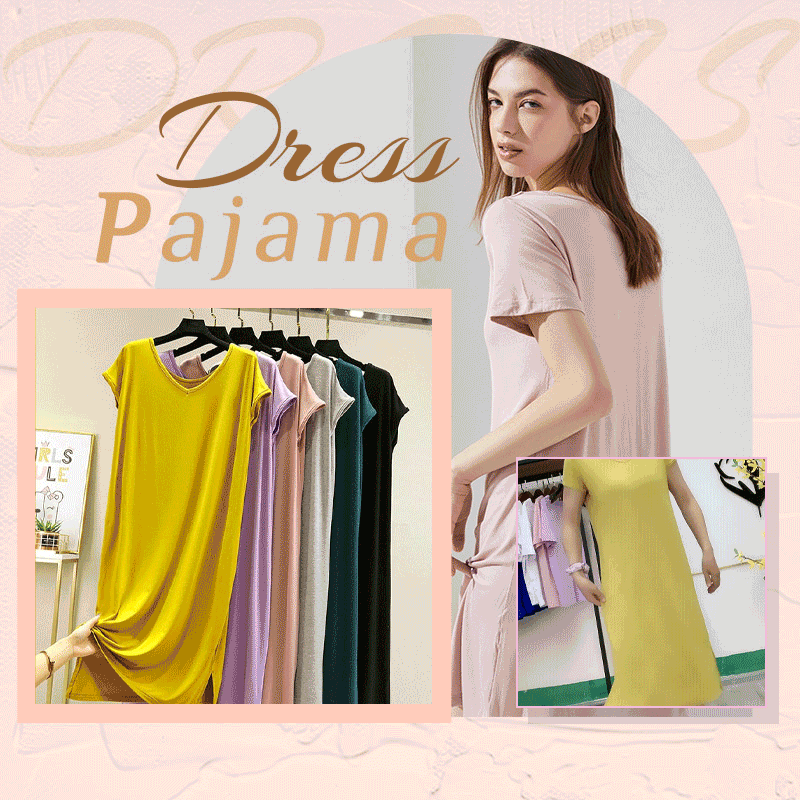 Soft Stretch V-neck Loose Pajama Dress（50% OFF）
