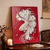 (40x50cm)DIY Pearl Painting Fish Framed Handmade Pearl Material Art Kit Living Room Decor