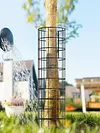 6 Pcs Tree Trunk Protector Metal Plant Guard Protectors with Zip Ties & Stakes