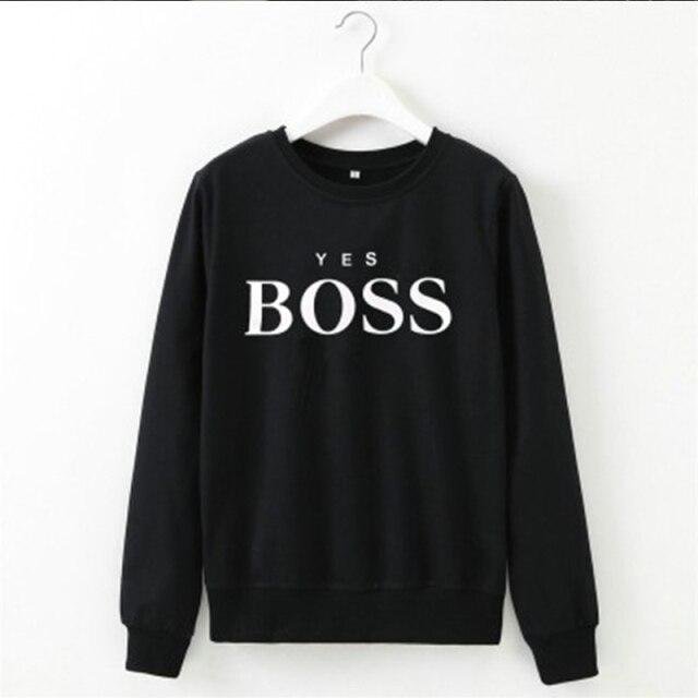 Women Long Sleeve O Neck Hoodie Boss Letter Print Sweatshirt Autumn Pullovers Sweatshirts - Shop Trendy Women's Fashion | TeeYours