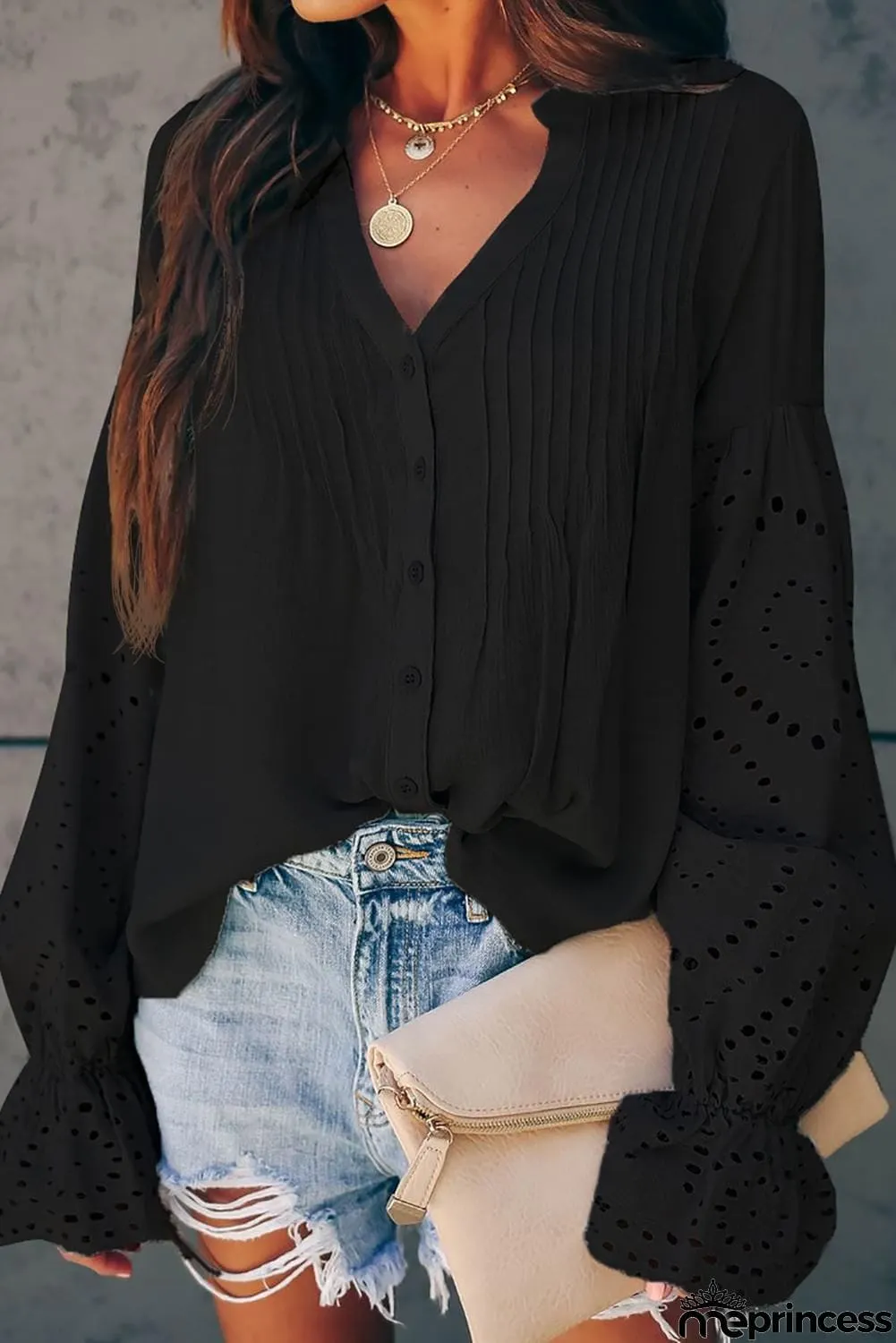 Rekindle Eyelet Button Top