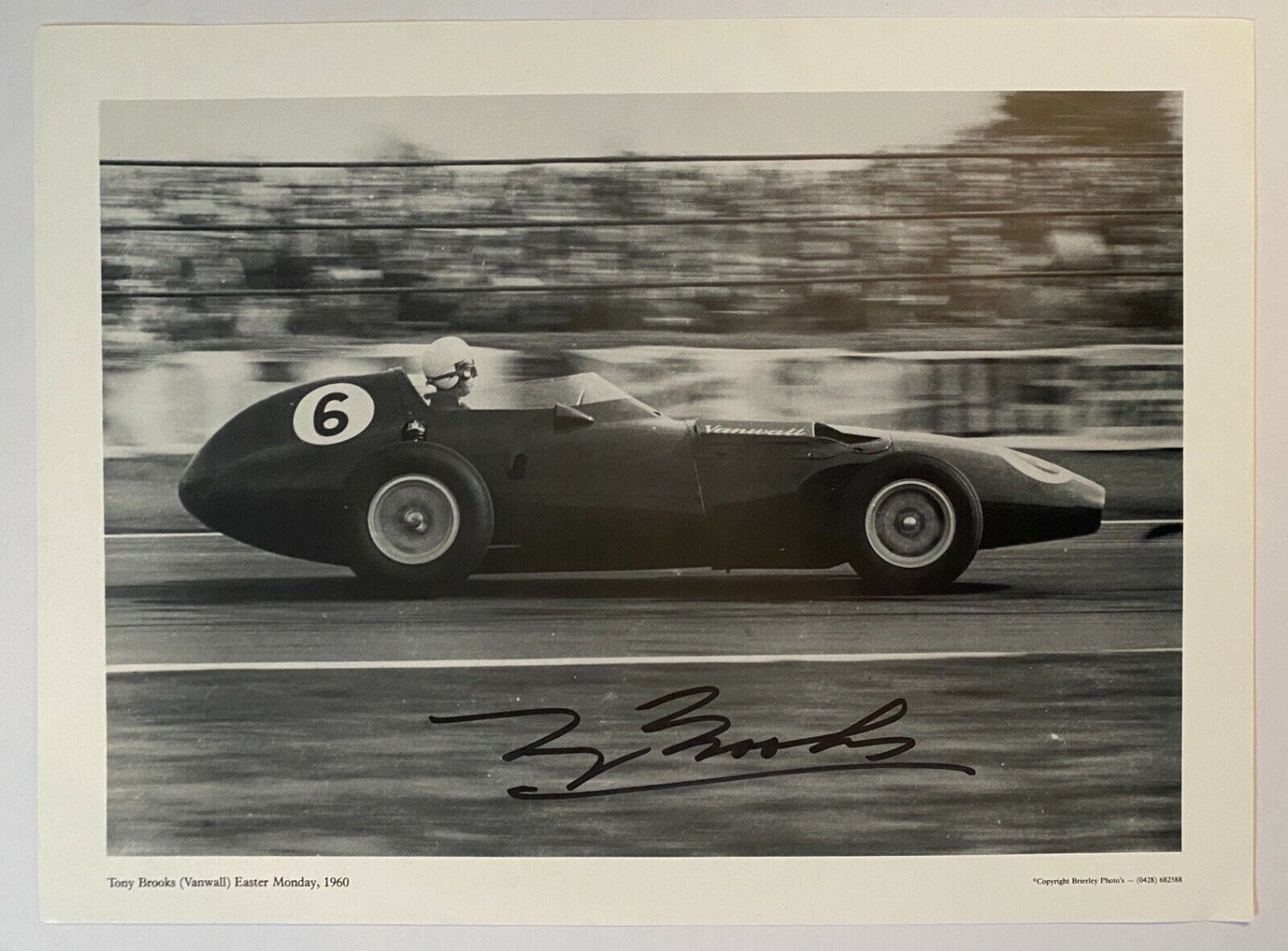 Tony Brooks Hand Signed 13x10 Photo Poster painting F1 Autograph Vanwall