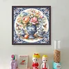 Colorful Blue And White Porcelain Vase-11CT Stamped Cross Stitch 40*40cm/15.75*15.75in