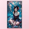 Peach Blossom Girl-11CT Stamped Cross Stitch 40*70cm/15.75*27.56in(Big Size)