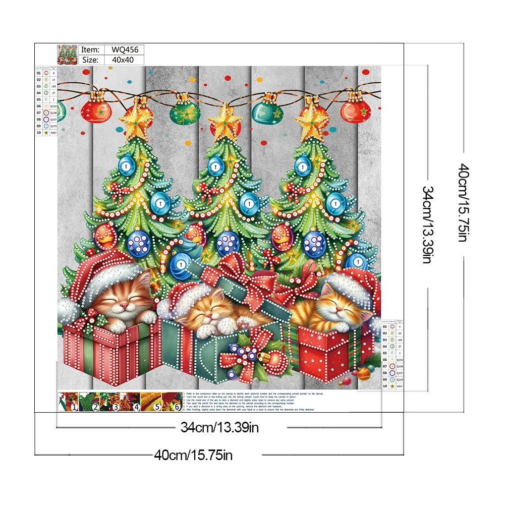 4pcs Diamond Painting - Partial Special Shaped Drill - Christmas(Canvas|40*40cm)