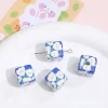 Lovely Chessboard Flower Dice Square Acrylic Beads DIY Jewelry