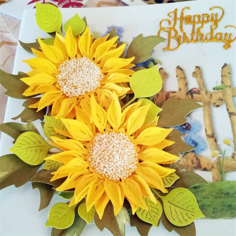 Sunflower flower pot Metal Dies Scrapbooking Metal Cutting Dies Craft Stamps die Cut Embossing Card Make Stencil Frame