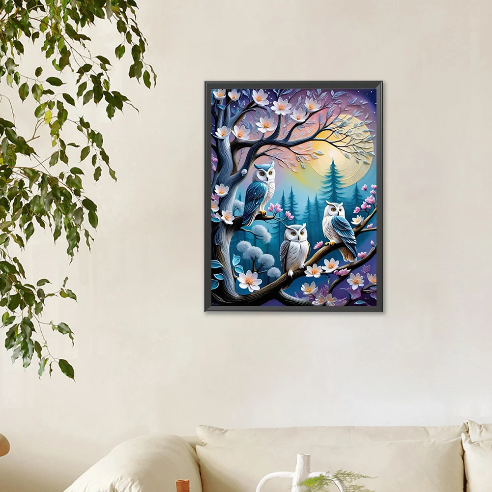 Diamond Painting - Full Round Drill - Owl(Canvas|30*40cm)