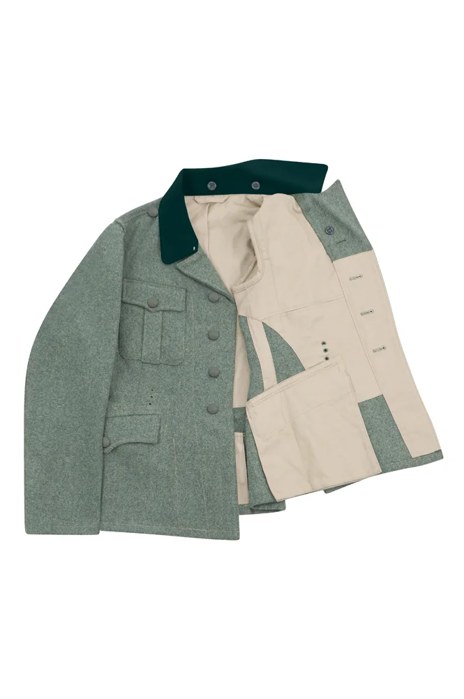   Elite German M1937 EM Fieldgrey Wool Tunic Feldbluse Deep Green Collar German-Uniform