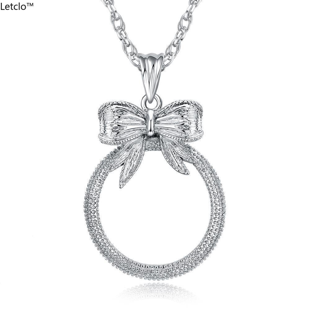 Letclo™ Bow Tie Magnify Glass Necklace letclo Letclo