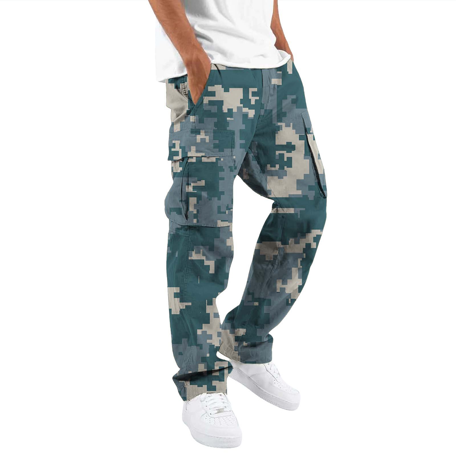 Bonusbiw Men Cargo Pants Summer Drawstring Elastic Waist Casual Joggers Pants Loose Fit Jogging Hiking Pants For Men Business Casual