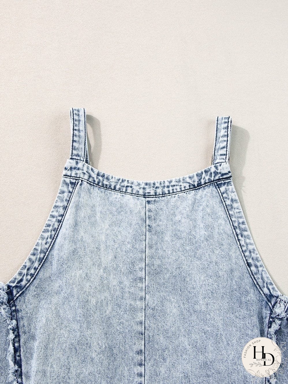 Vintage Beau Blue Denim Overall with Frayed Exposed Seam