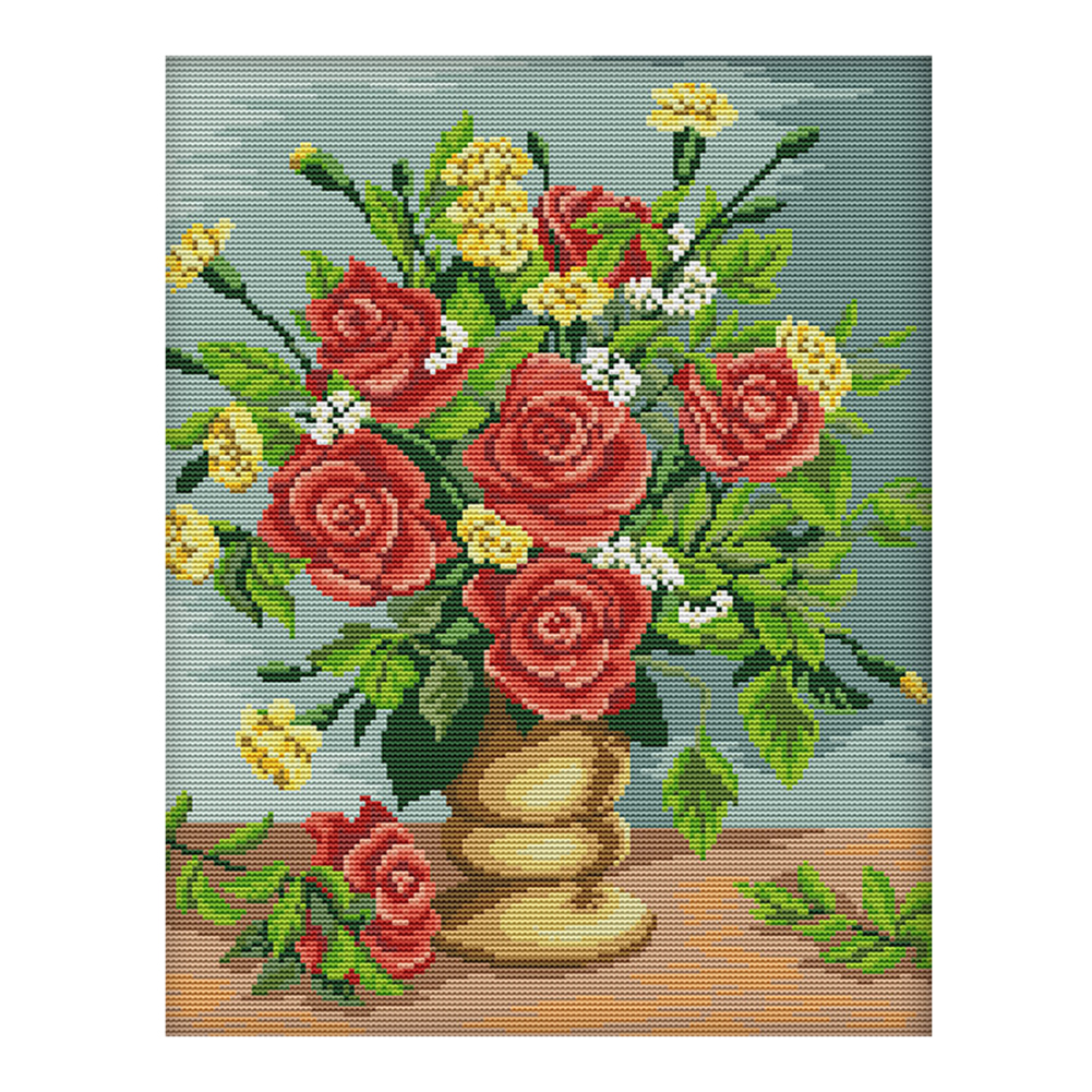 

34*42CN - 14CT Stamped Cross Stitch-Flowers Series, 501 Original