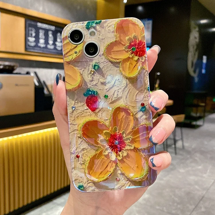Oil Painting Floral Glossy Phone Case