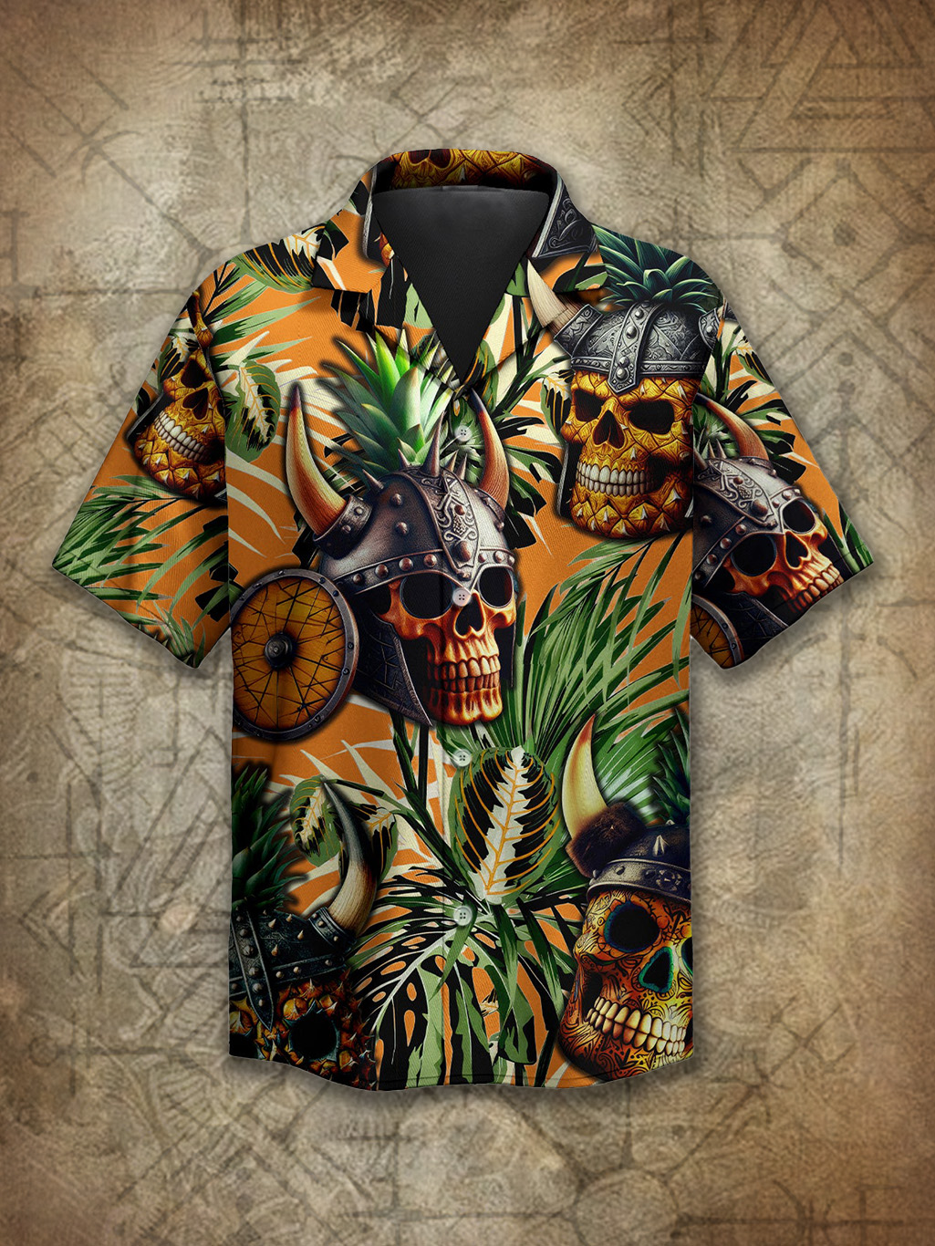 Viking Norse Skull Spirit Power Heritage Summer Hawaiian Shirt / Rvogue / Rvogue
