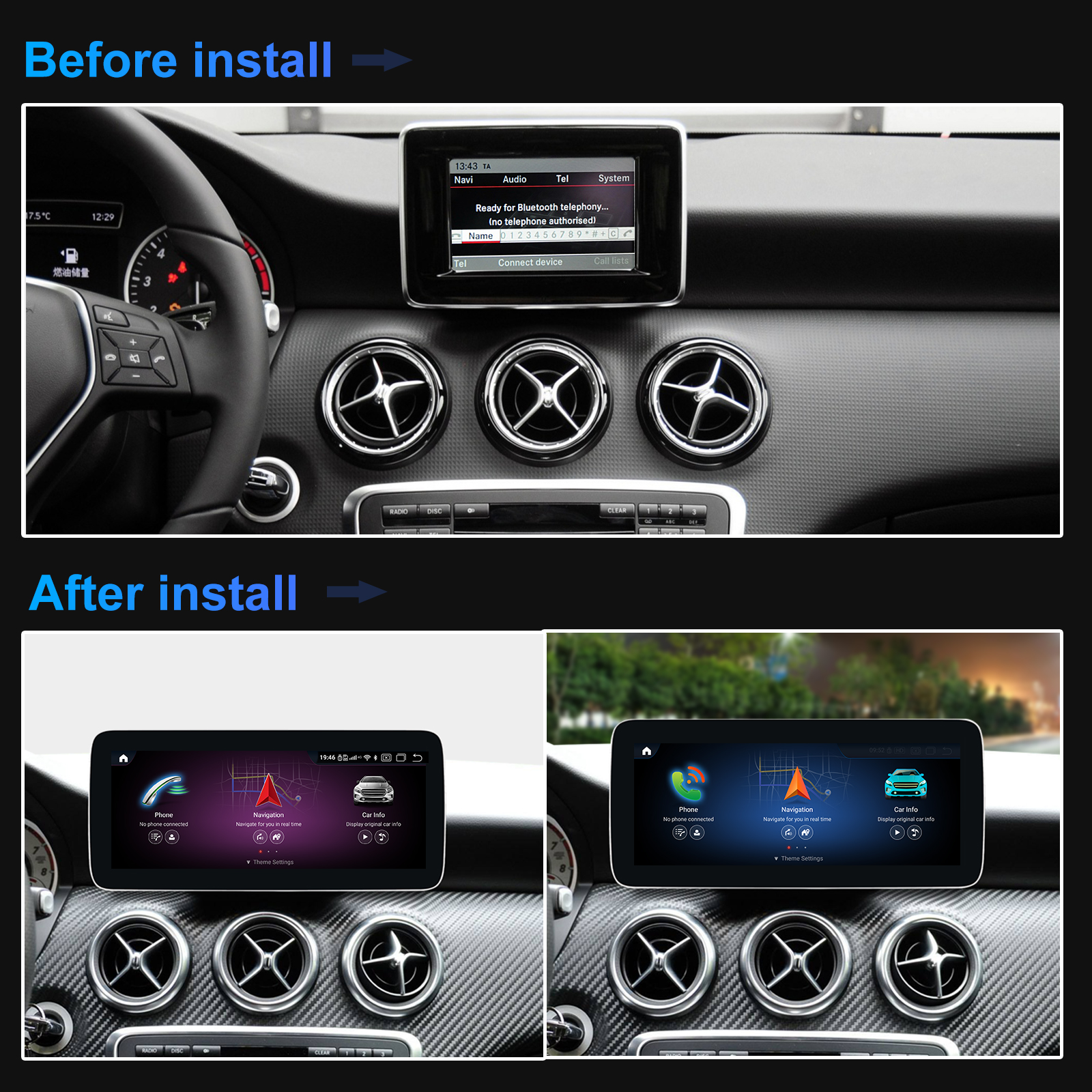 Koason Android Screen Upgrade Apple CarPlay Android Auto GPS Navigation ...