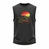 Men's Casual Round Neck Sunset Print Tank Top by Inlyline