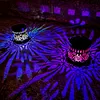 Solar Elegant Flower Wall Lights Waterproof Decorative Pathway Light 7-Color Changing Metal Projector Lamps for Backyards/Patio/Porch