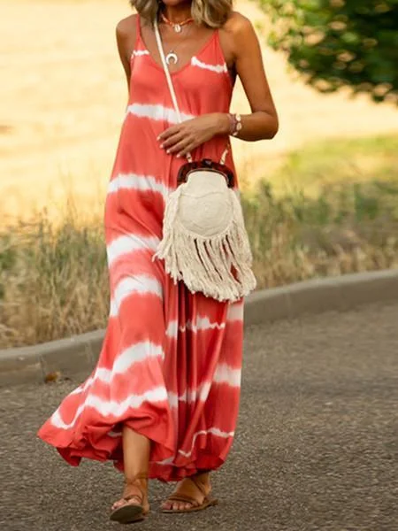 Casual Strap Tie Dye Dress