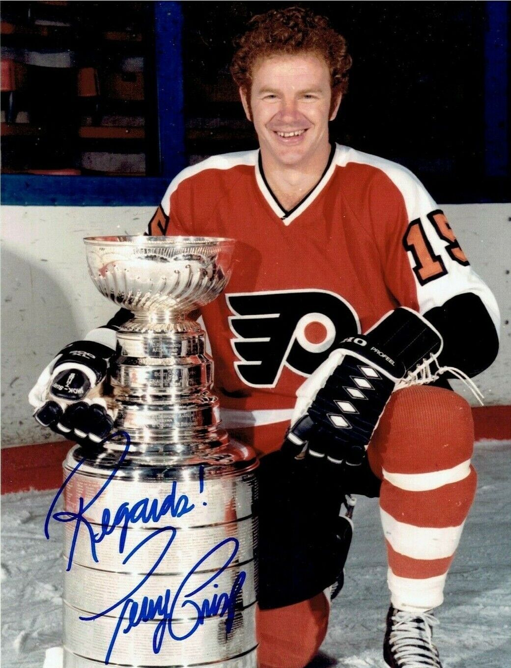 TERRY CRISP autographed SIGNED PHILADELPHIA FLYERS 8X10 Photo Poster painting w/ STANLEY CUP