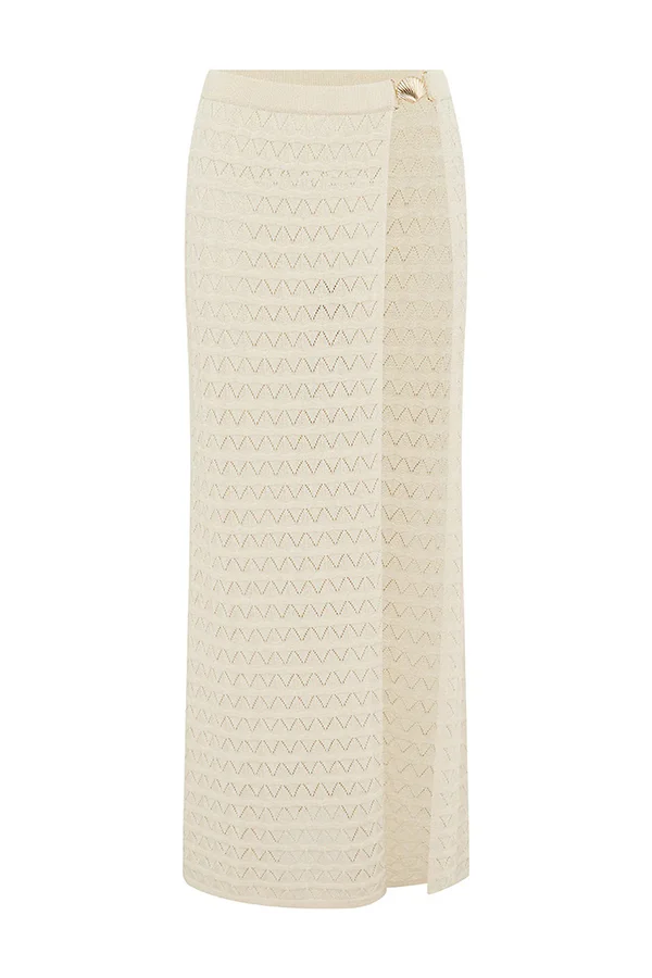 Sexy Hollow Knit Beach Maxi Skirt