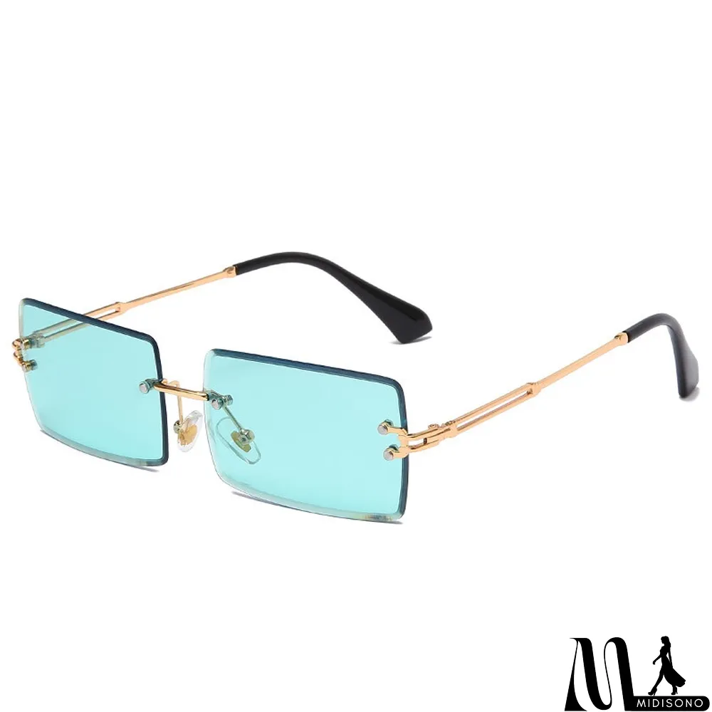 MidiSono - Women Rimless Metal Square Sunglasses