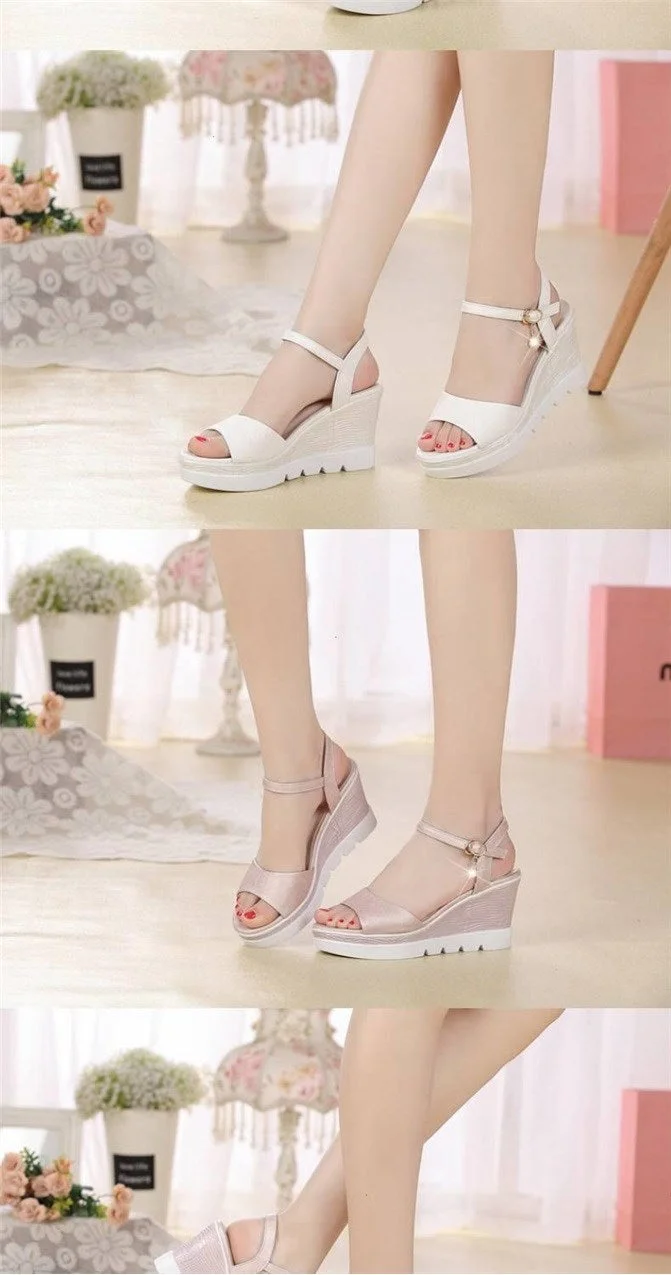 Size 35-40 2022 New Novelty Summer Female Sandals Women's Wedges Super High Heels Shoes Woman Collocation Daily Dress Shoes W303
