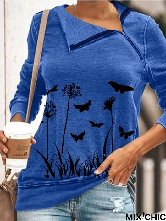 Long Sleeve Shawl Collar Tunic Sweatshirt