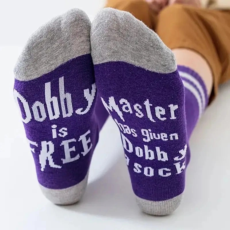 Dobby Is Free Mid-calf Dobby Cotton Socks Socks Cotton Socks New Fashion Cotton Socks Mid-calf Letters