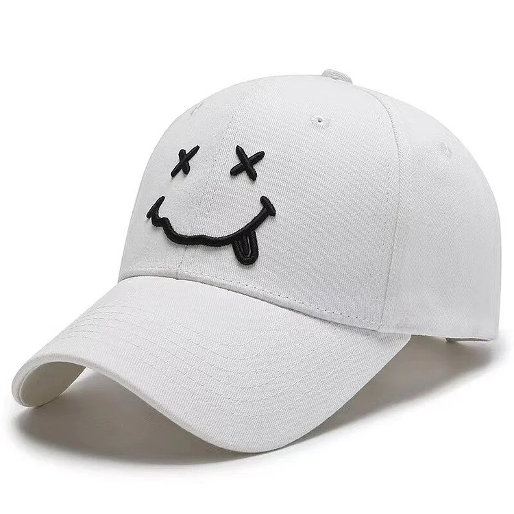 Summer Smile Face Baseball Caps Unisex Sun Protection Embroidery Snapback Hats Streetwear Cotton Dad Hat Cap for Men Women