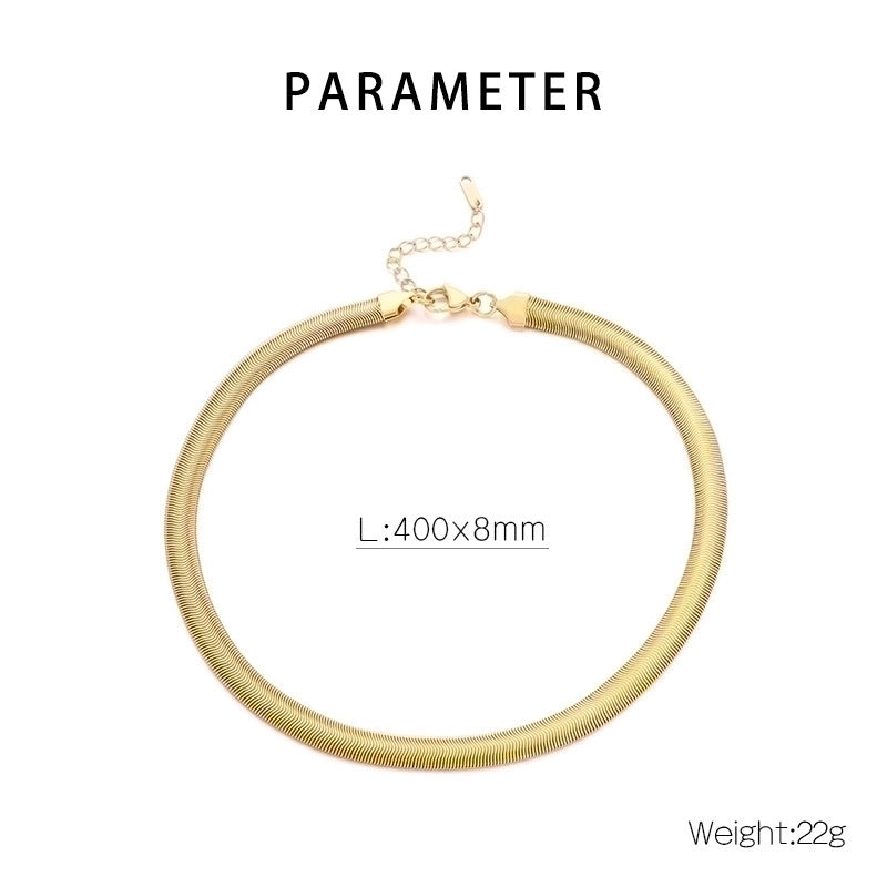 Streetwear Solid Color Titanium Steel 18K Gold Plated Plating Chain Necklace