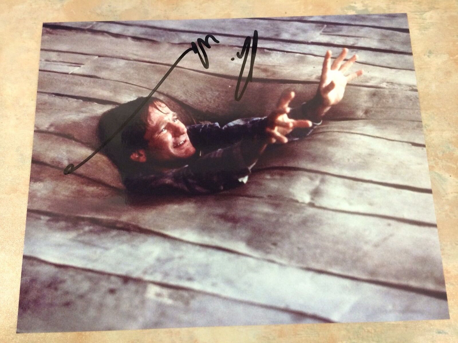 Robin Williams HAND SIGNED in Person Autograph on Jumanji Movie Photo Poster painting AFTAL COA