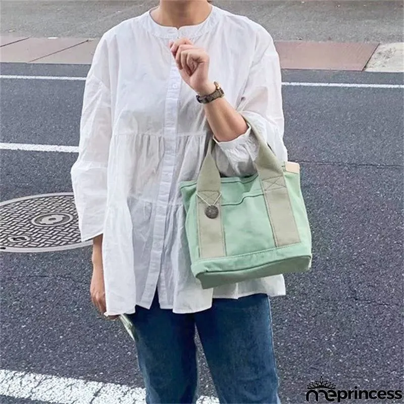 Reusable Japanese Style Canvas Lunch Bags For Women