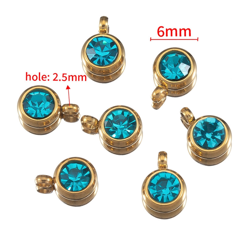 20 PCS/Package Diameter 6 Mm Plastic Resin Zircon Geometric Pendant