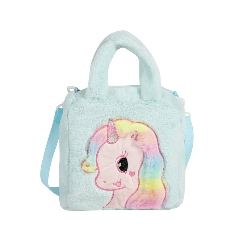 Women’s Plush Cute Square Zipper Handbag Crossbody Bag