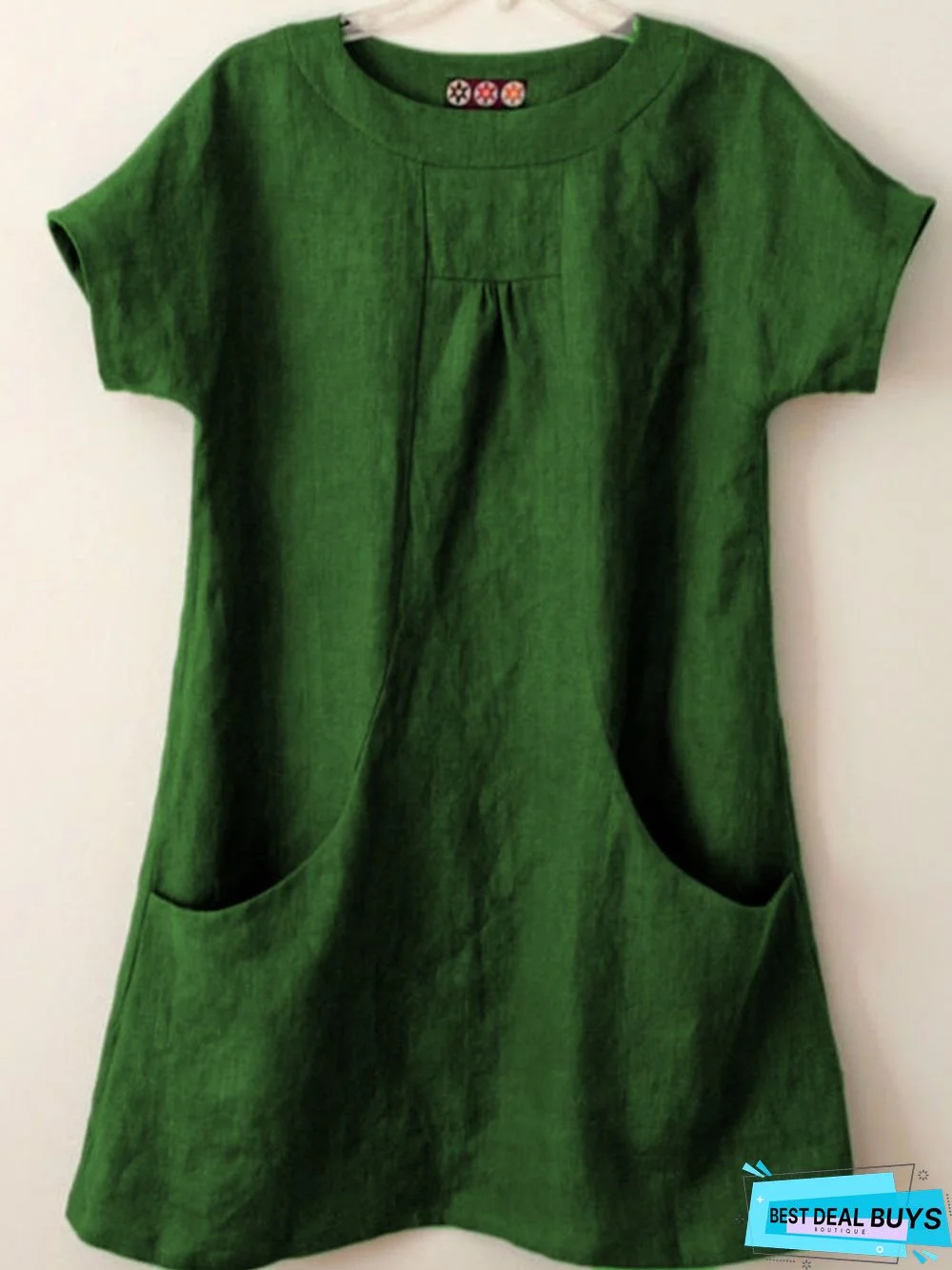 Short Sleeve Pockets Cotton-Blend T-shirt